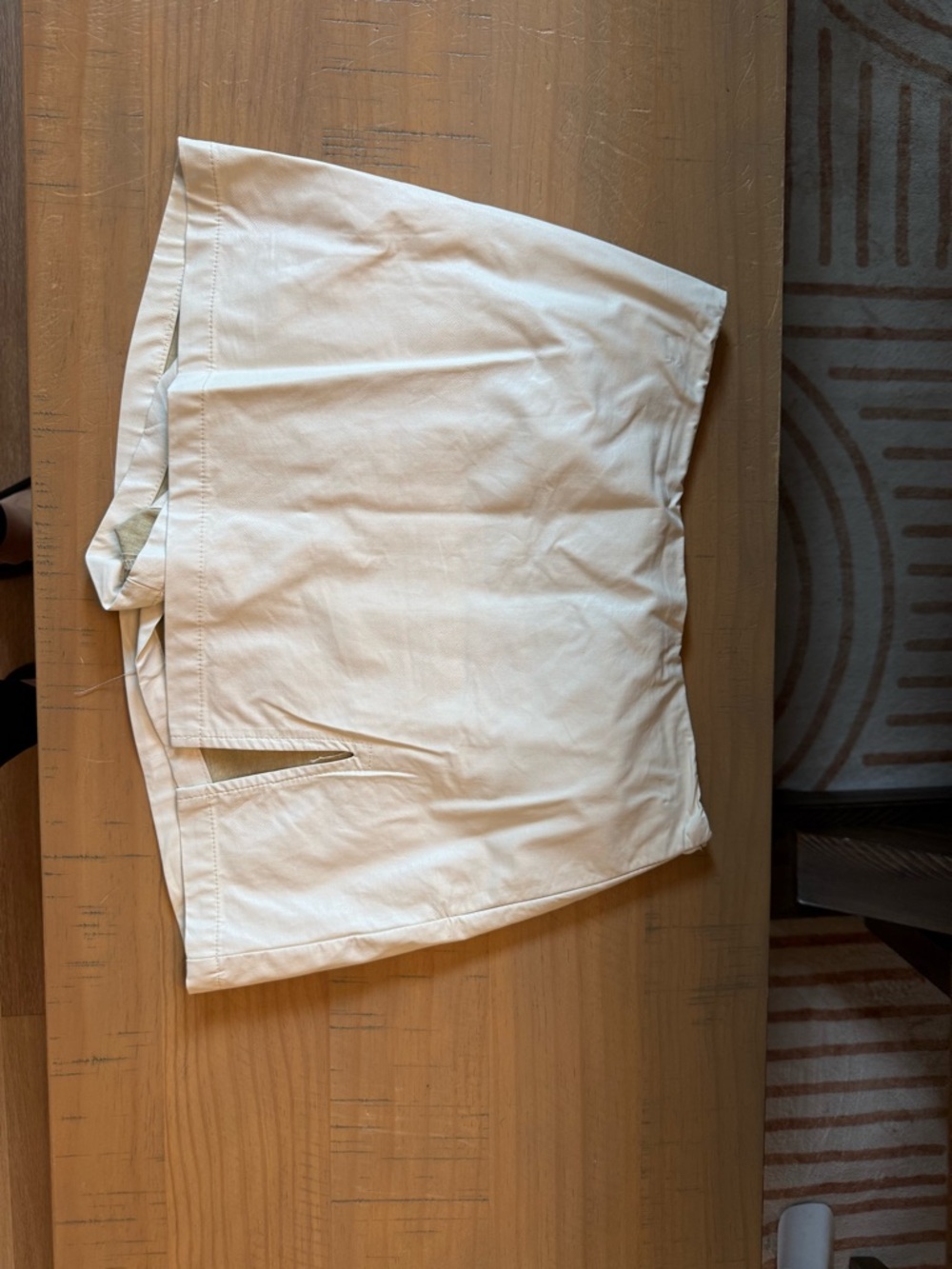 White Mini Skort fake leather with front slit